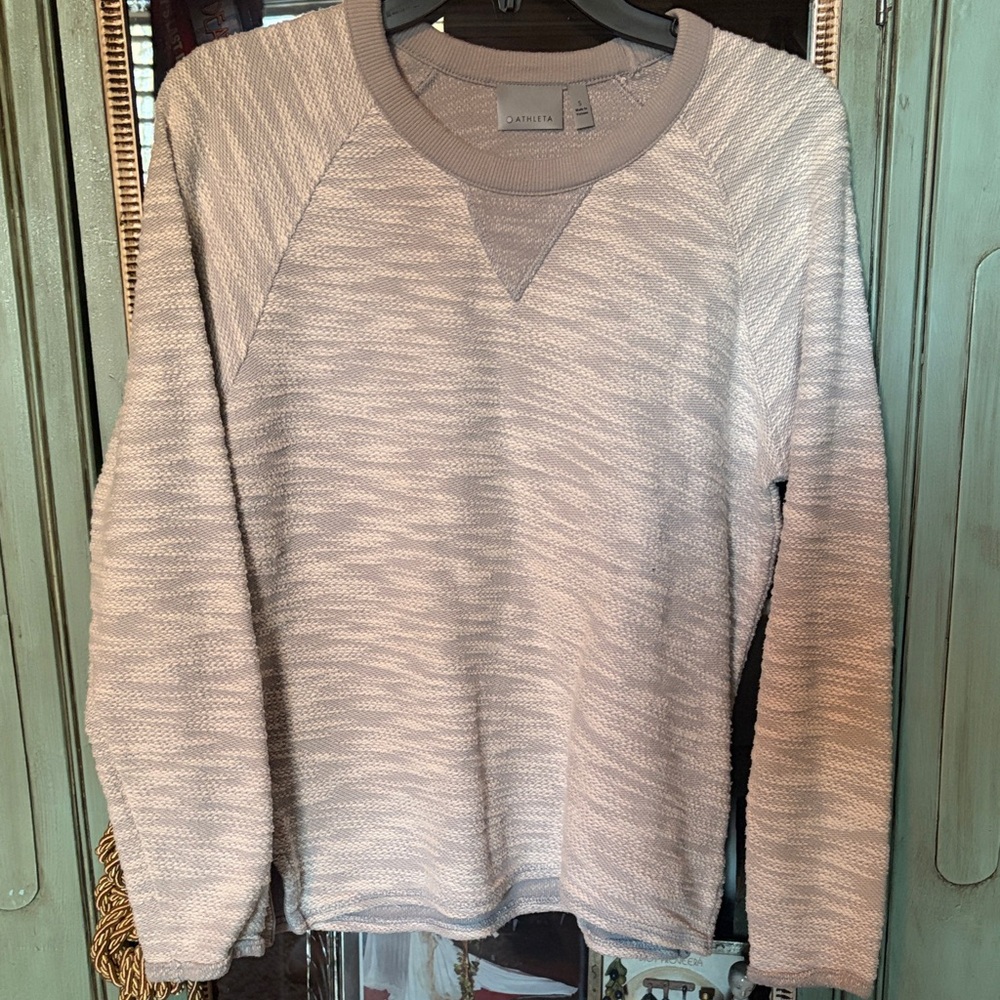 Athleta Women’s Cream Heather Crewneck Top